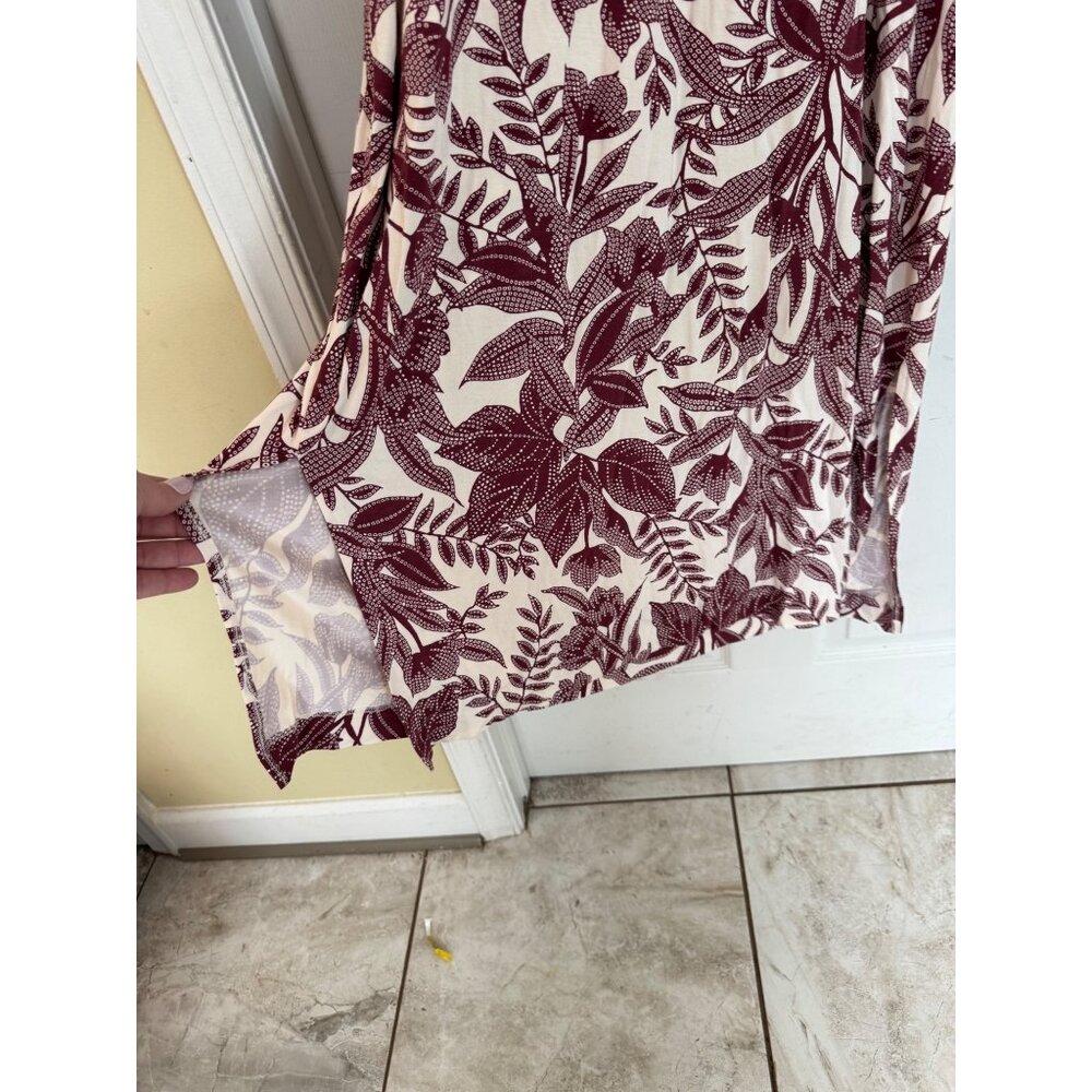 Soma Soft Jersey Caftan Midi Short Sleeve Tropical Dress Size Large NWT - Picture 13 of 15